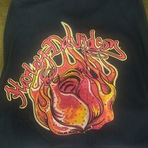 Harley Davidson 2010 black ribbed muscle tank top rhinestone embellishments XL